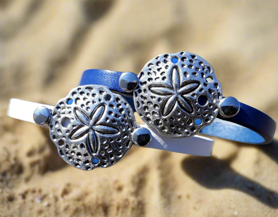 Sand Dollar Leather Bracelet