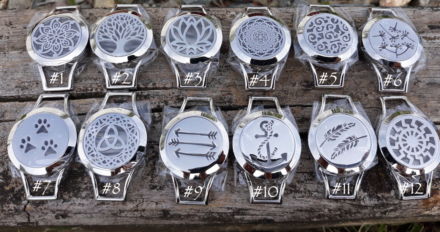 Essential Oil Locket diffuser leather bracelet