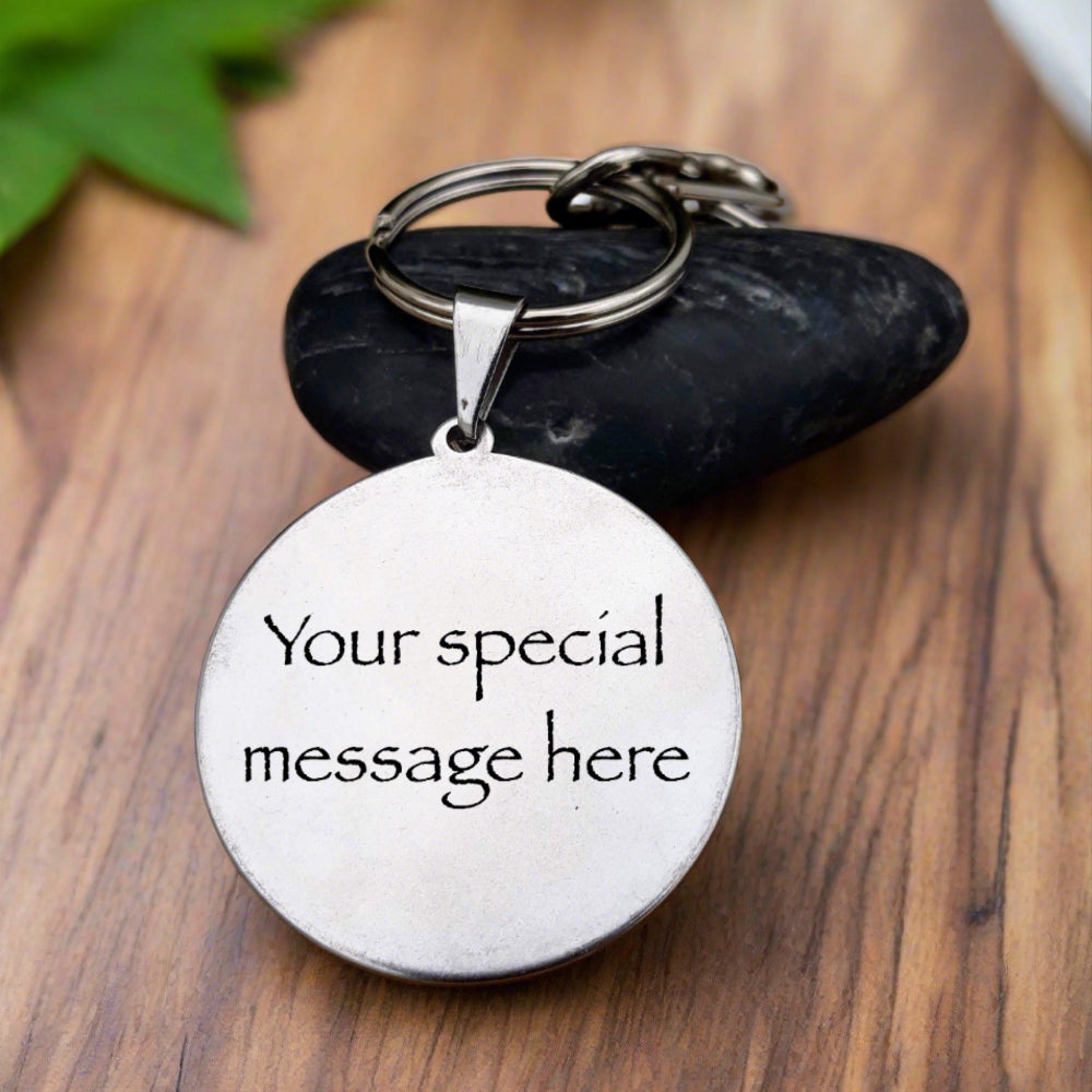 Dragon Fly Inspirational verse Key ring