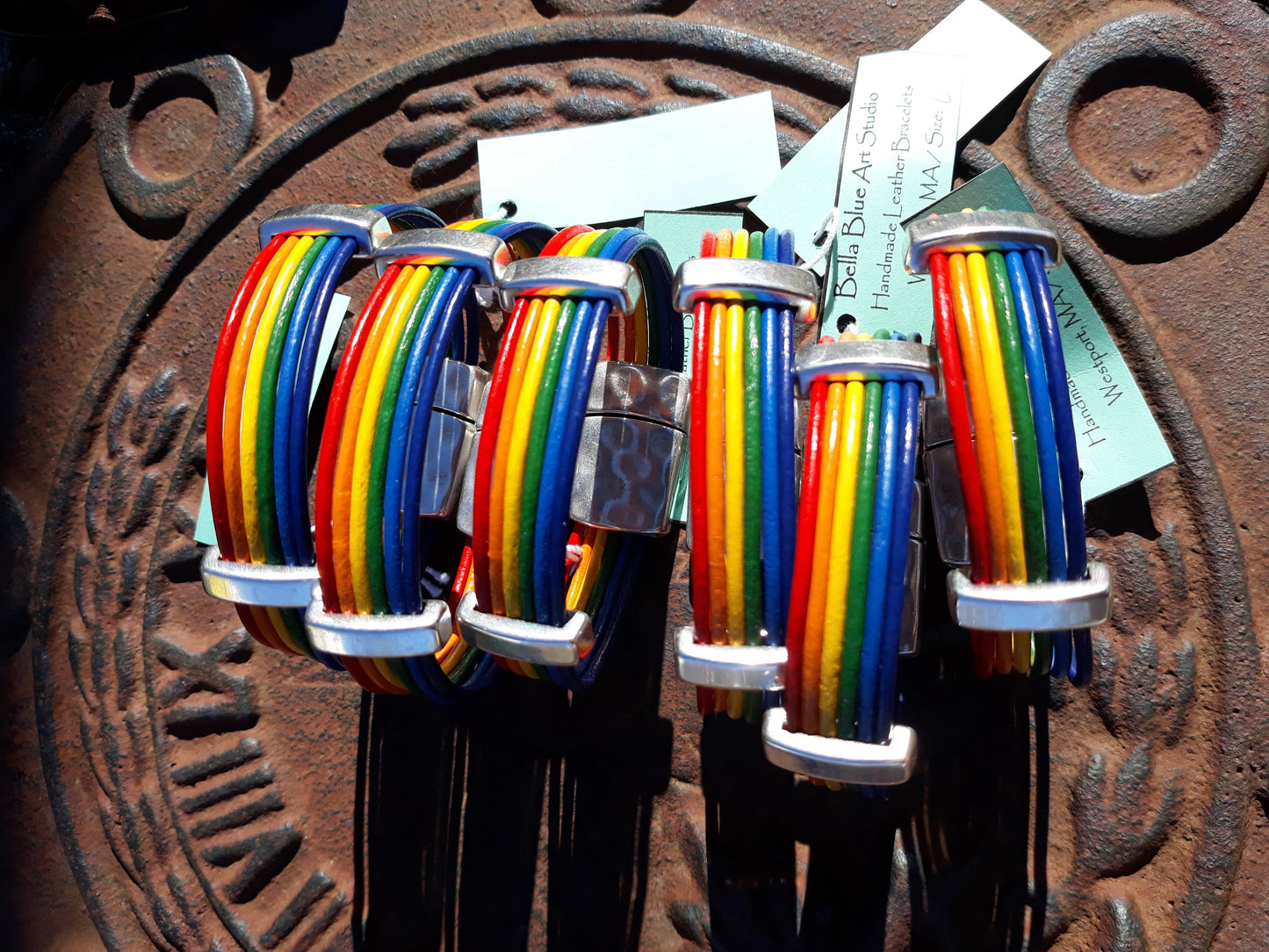 Rainbow Pride Leather Bracelet