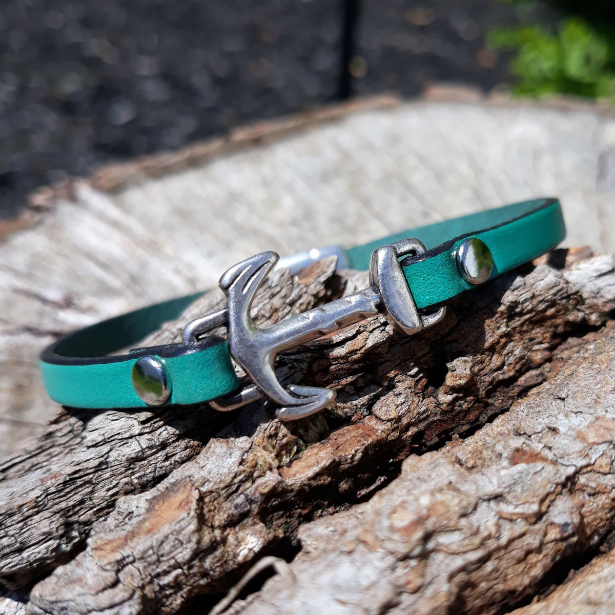 Anchor Leather Bracelet - Nautical bracelet