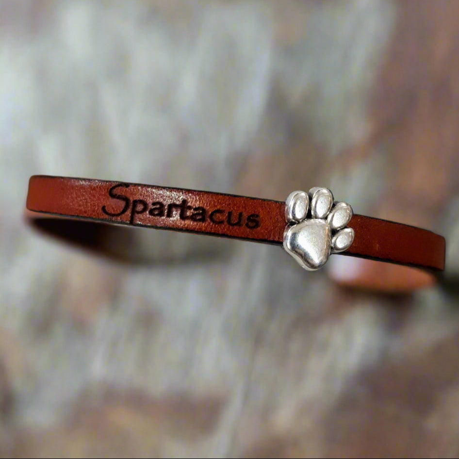 Dog name personalized Leather Bracelet