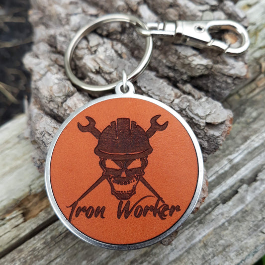 Power Lineman/ Electrical Lineman engraved Leather keychain (Copy)