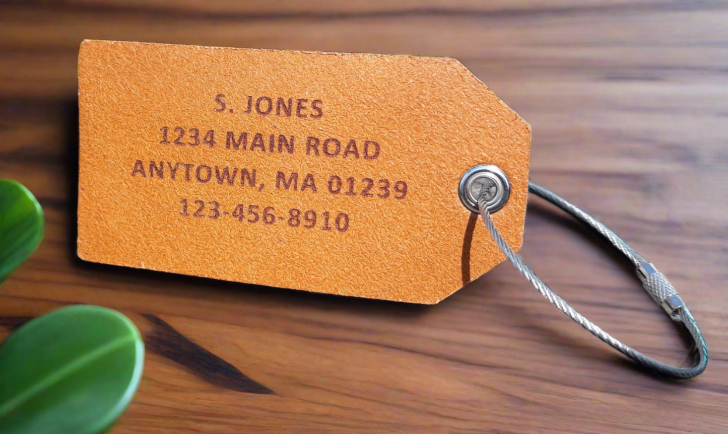 Personalized leather luggage ID tags