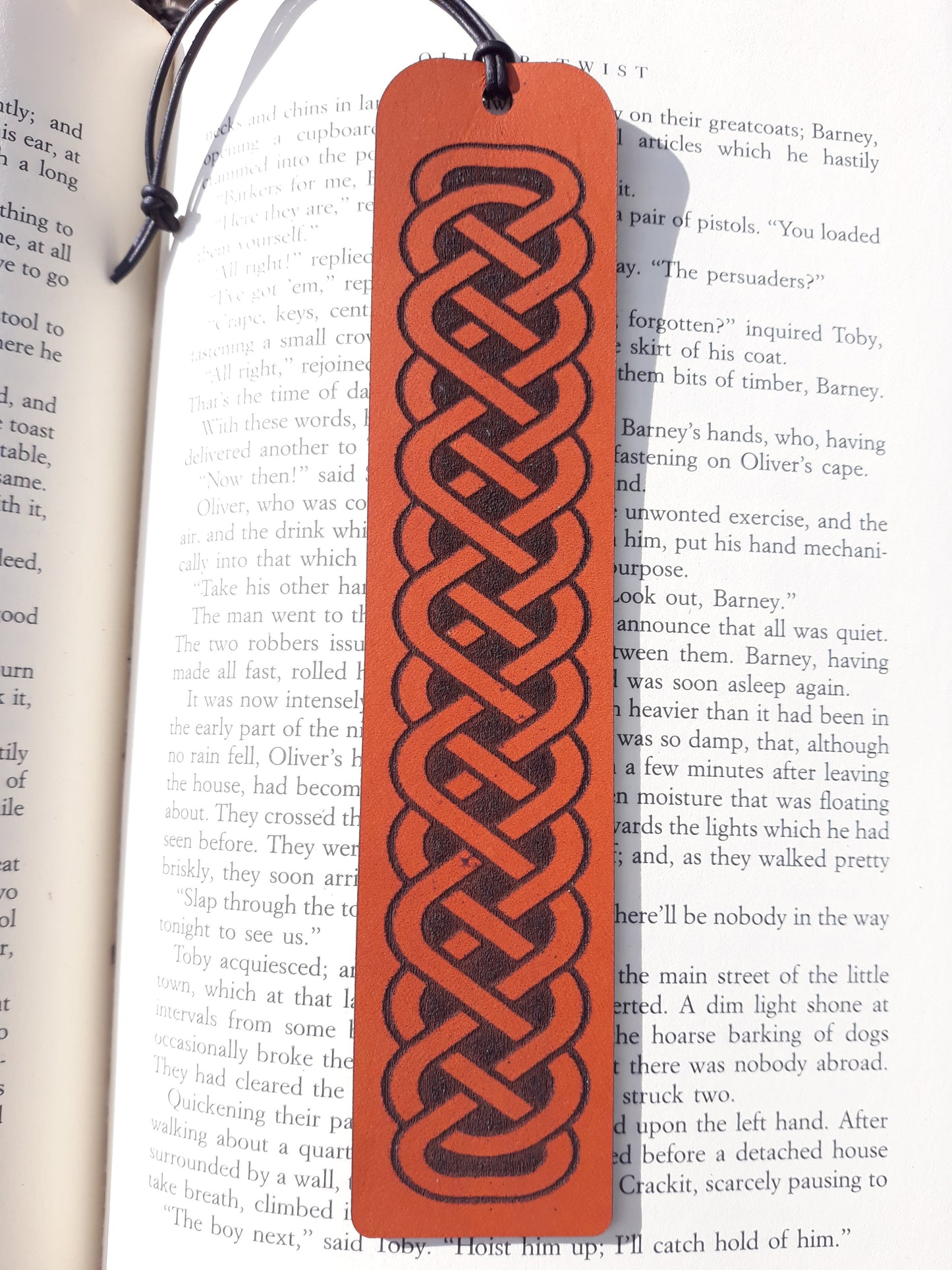 Celtic Knot Leather bookmark - engraved bookmark