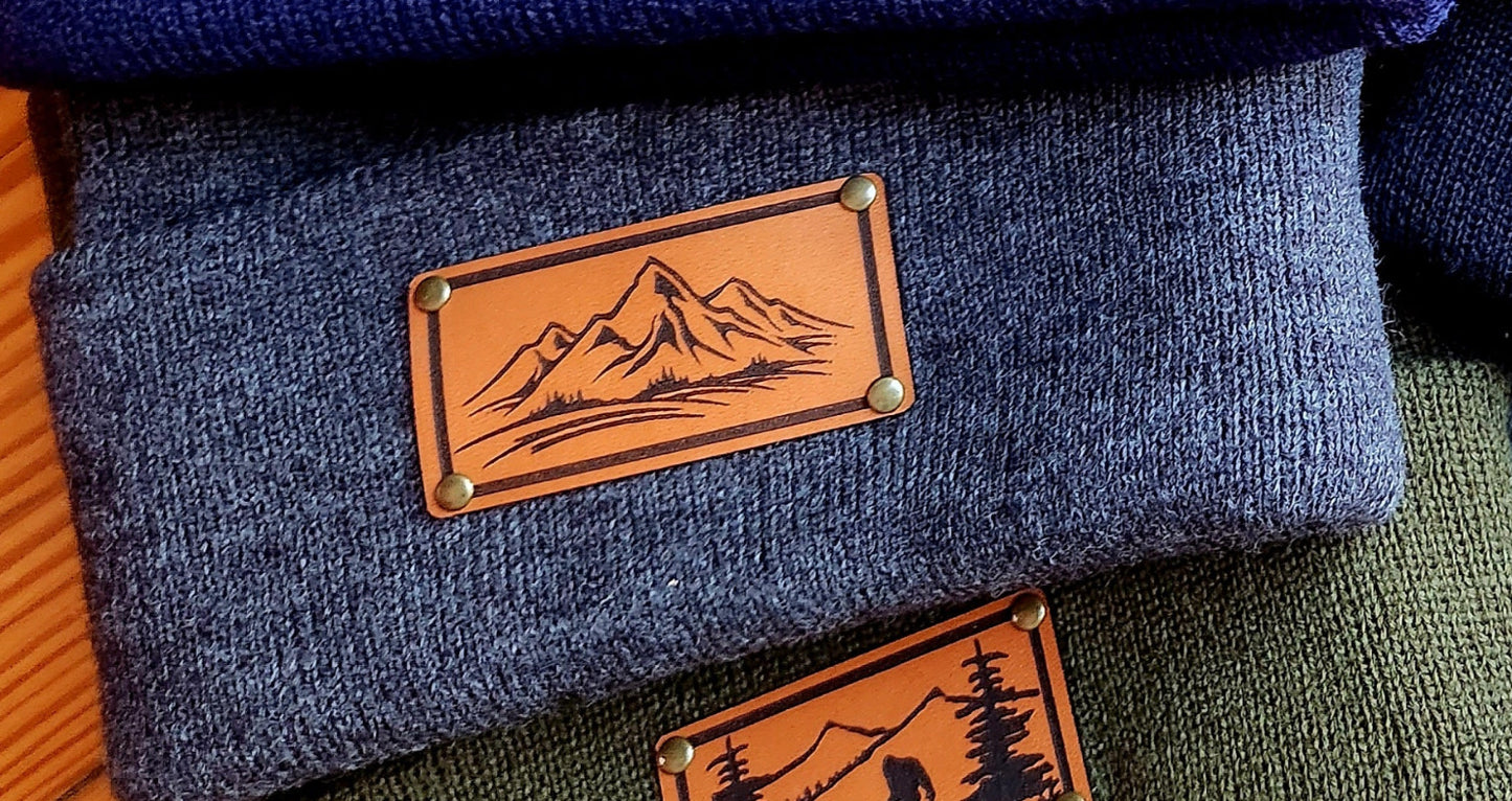 Mountain range beanie hat