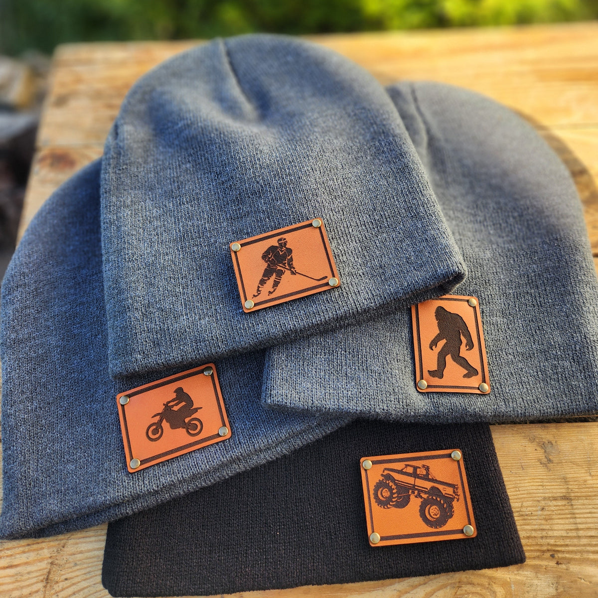 Kids Hockey knit hat with name and jersey #