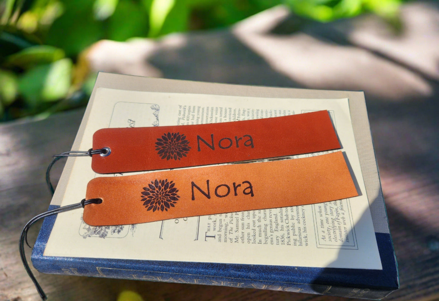 Name Leather Bookmark - personalized bookmark