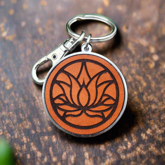 Lotus Flower - Yoga Key ring - personalized key chain