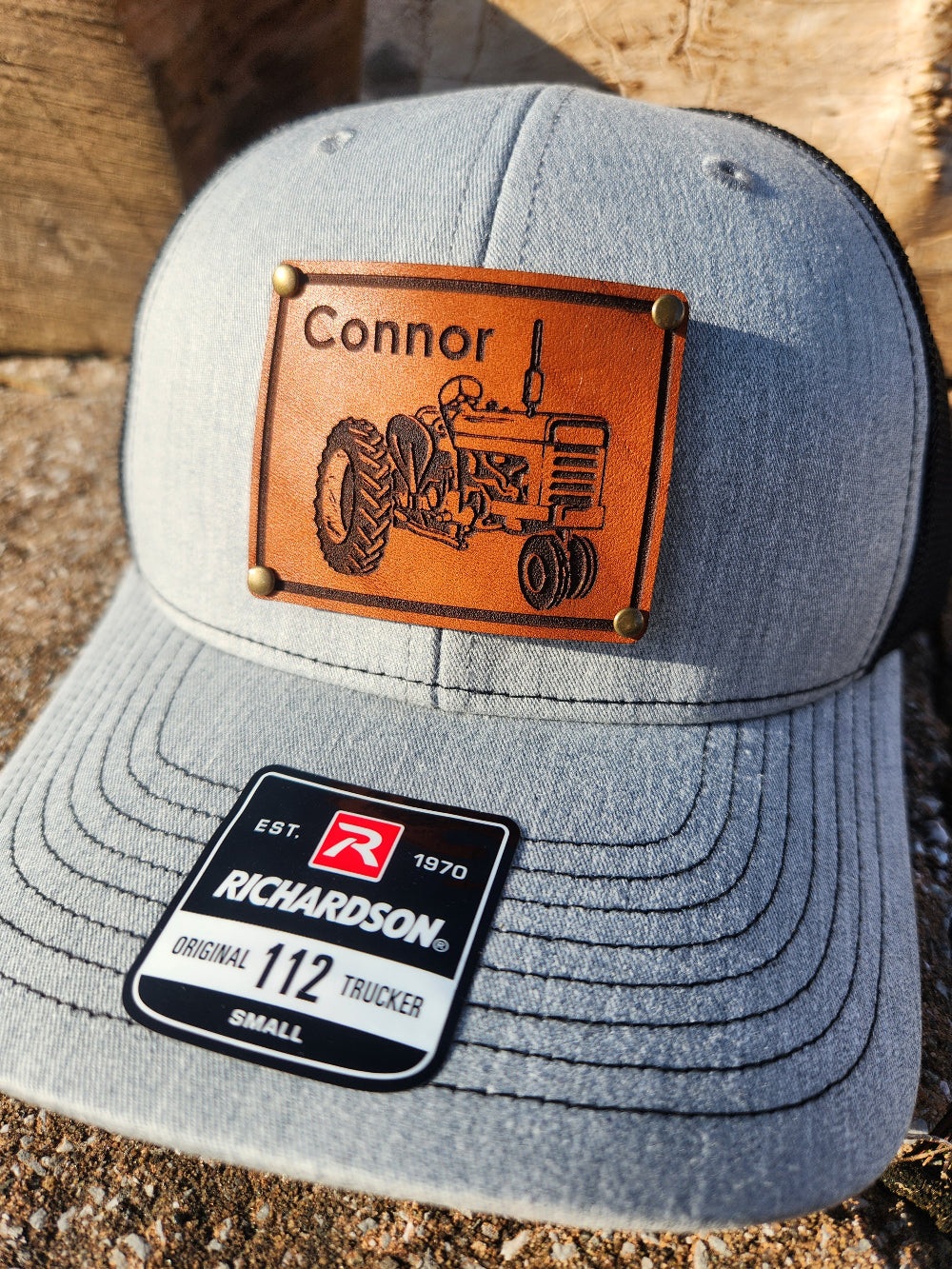 Vintage Farm Tractor Hat for Kids with Name