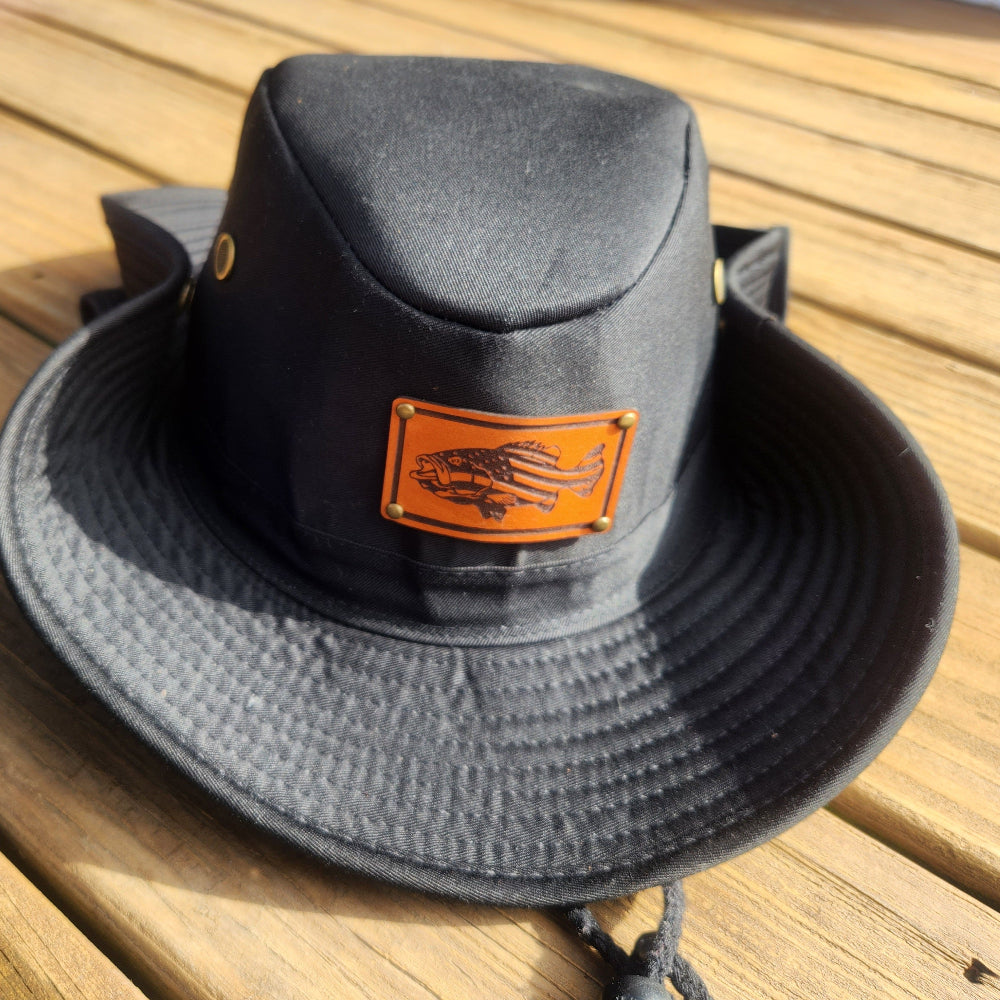 Bass Fish Boonie hat - Adjustable Outback hat with neck protection