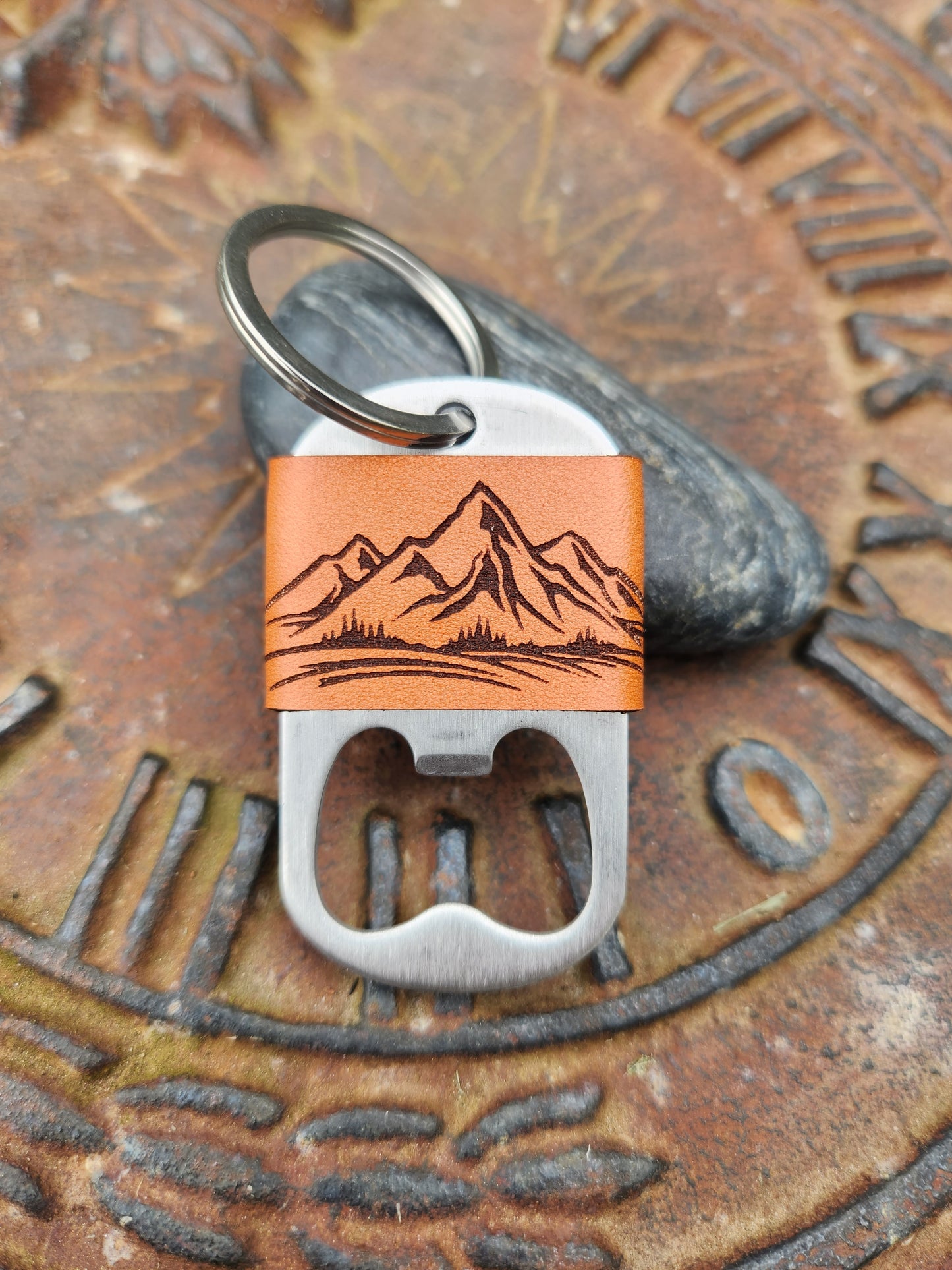 Mountain Range Bottle opener key ring