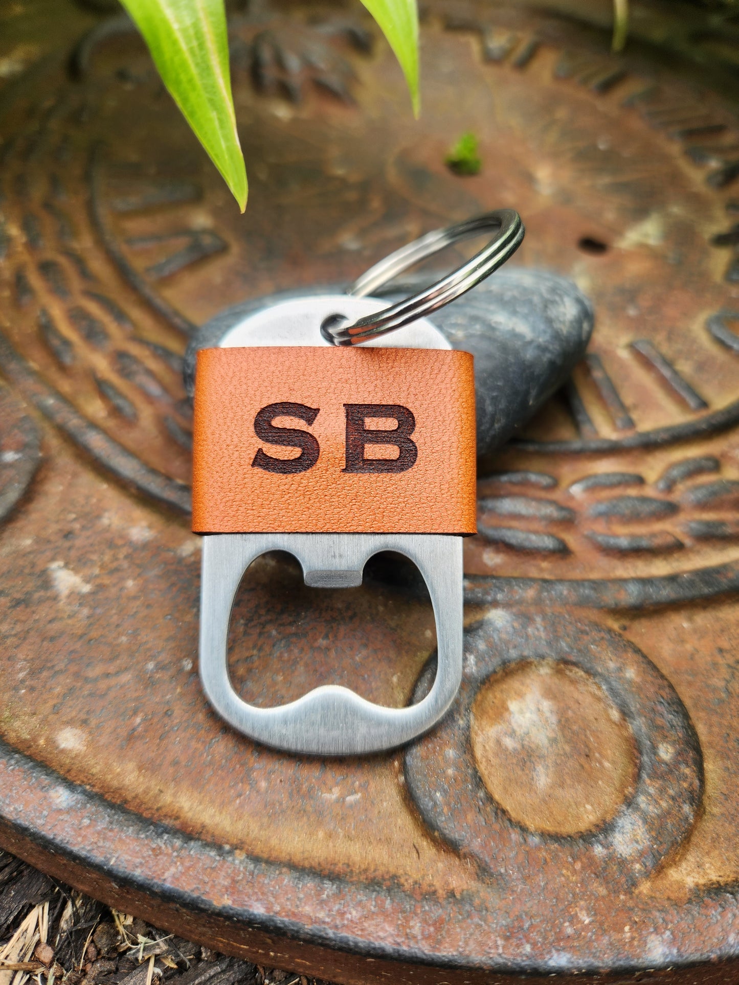 Personalized Initials Bottle opener Key Ring