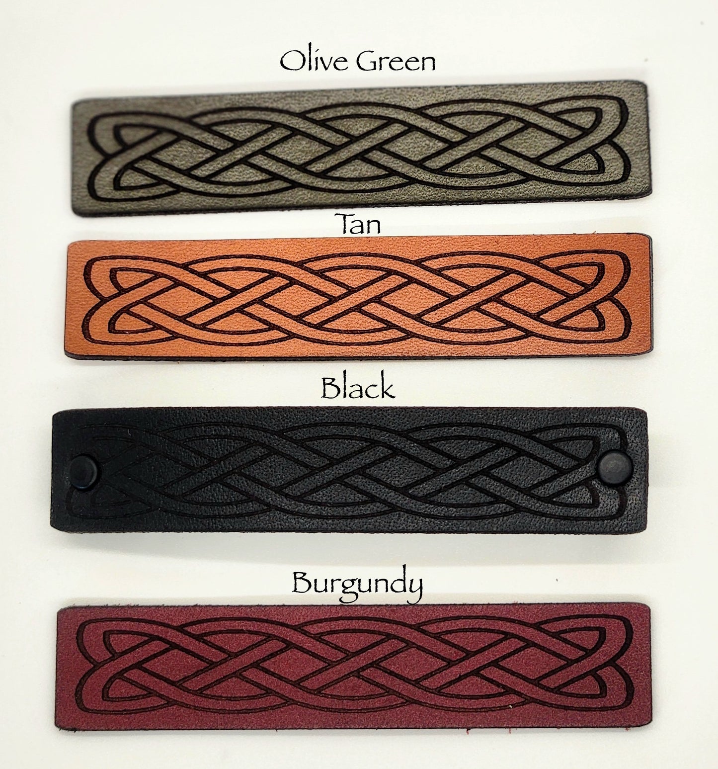 Leather Ponytail holder - Celtic knot ponytail barrette