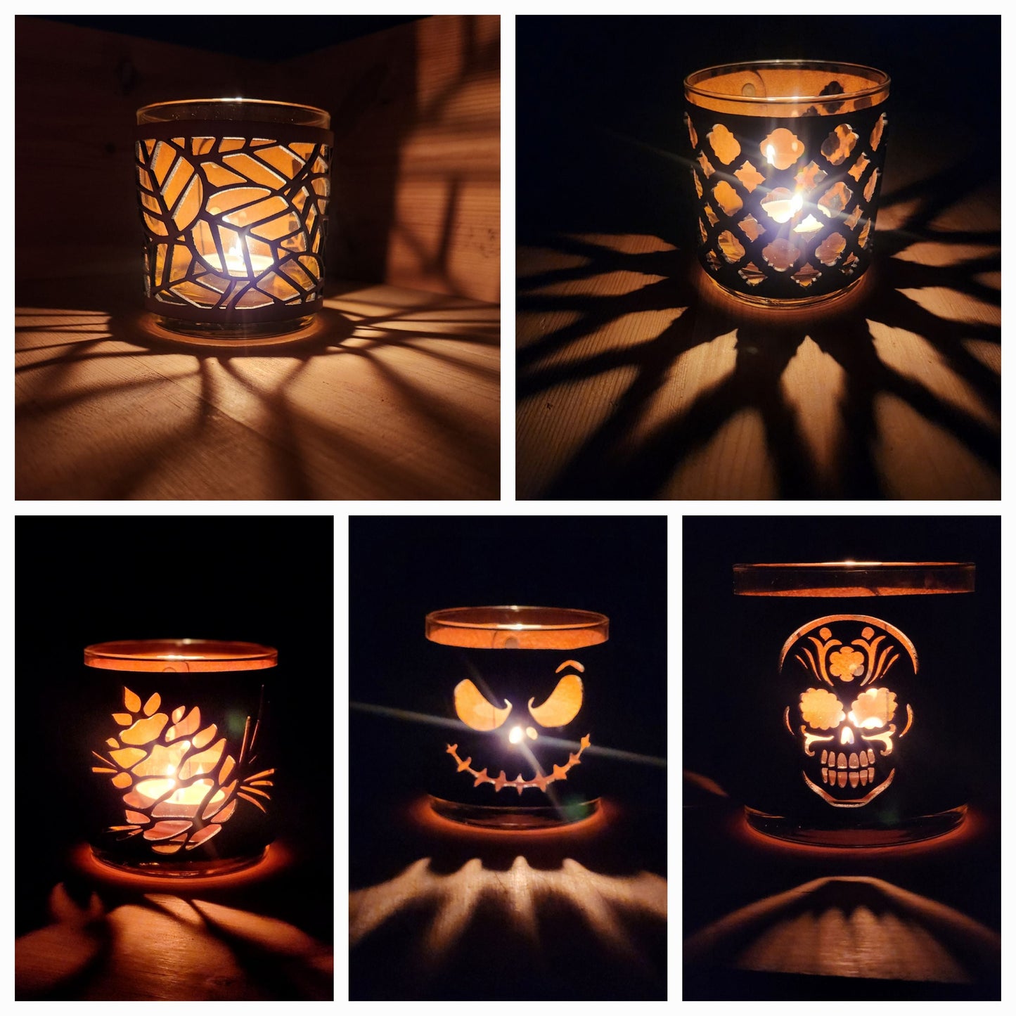 Lotus Flower Leather and Glass candle holder
