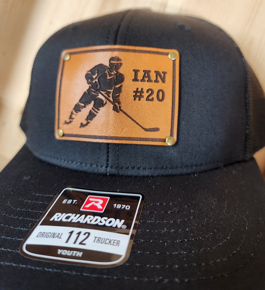Kids Hockey Player hat with name & number