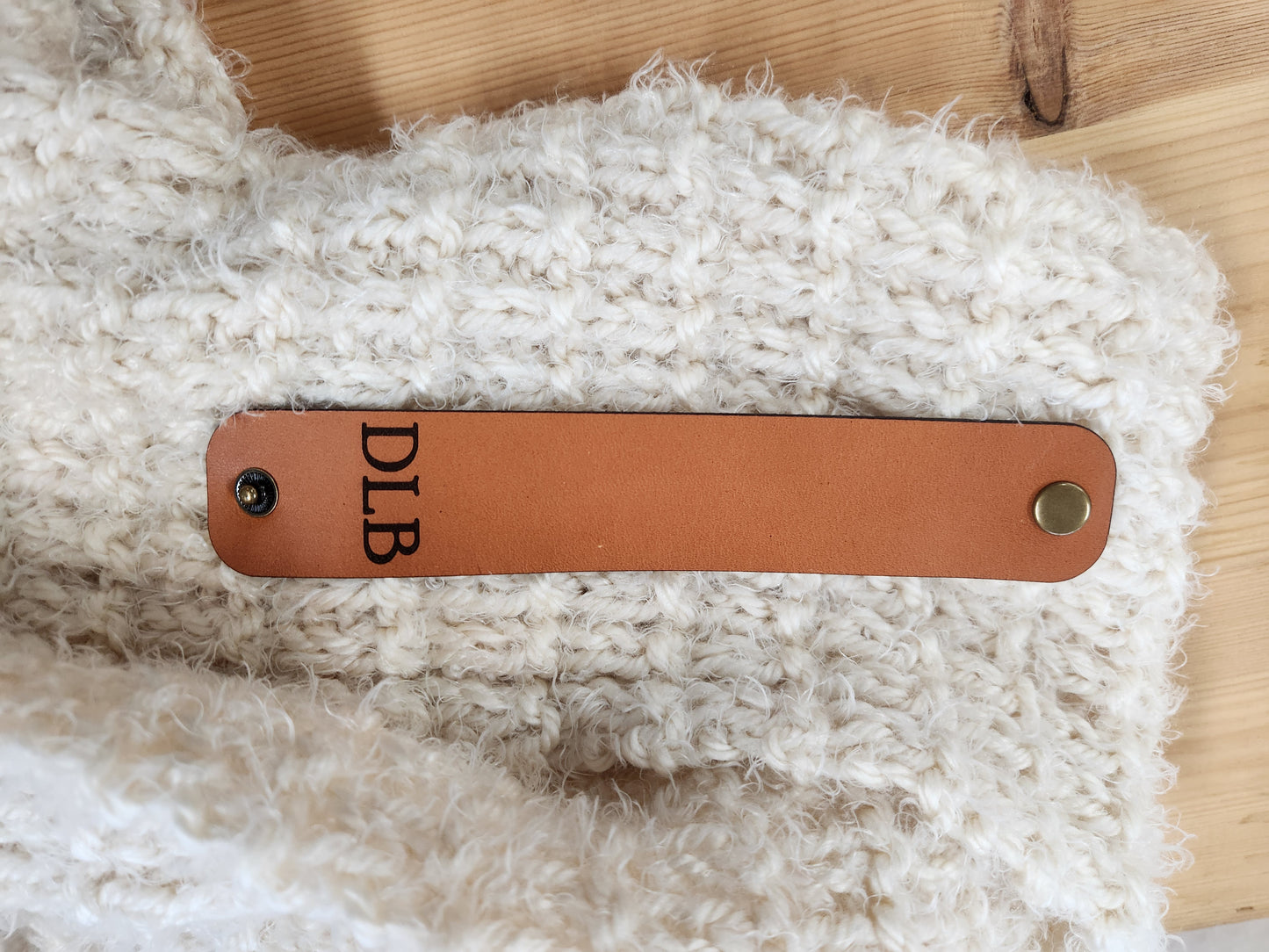 Personalized Leather Scarf Cuff name or initials