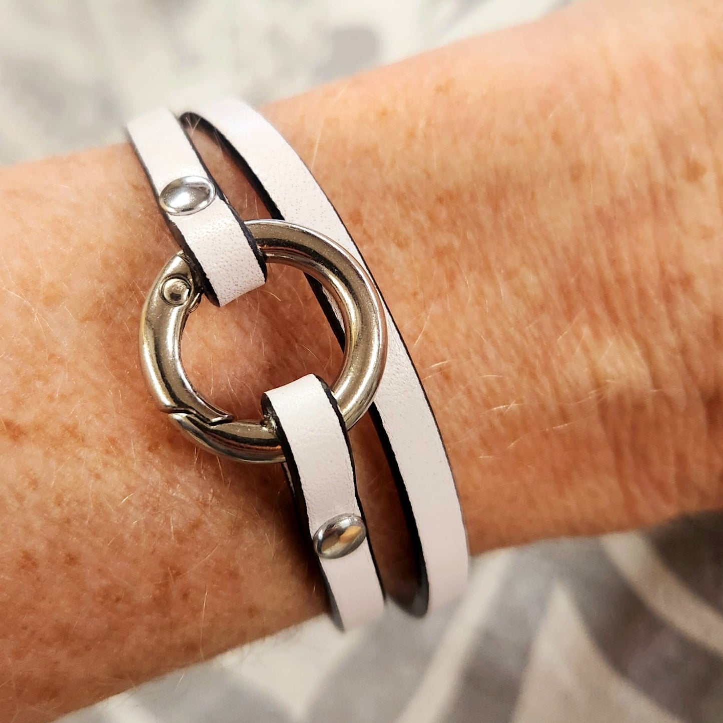 Infinity Link Leather Wrap Bracelet