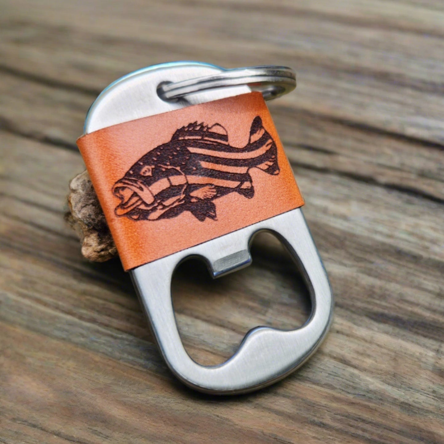 Bass Fish Bottle Opener Key Ring