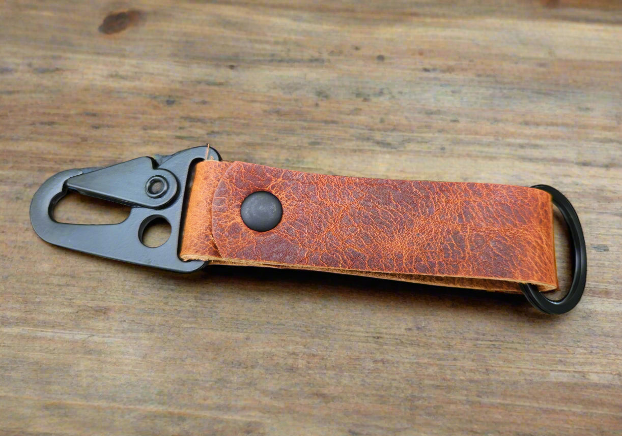 Your message Tactical leather key ring with HK hook & ring