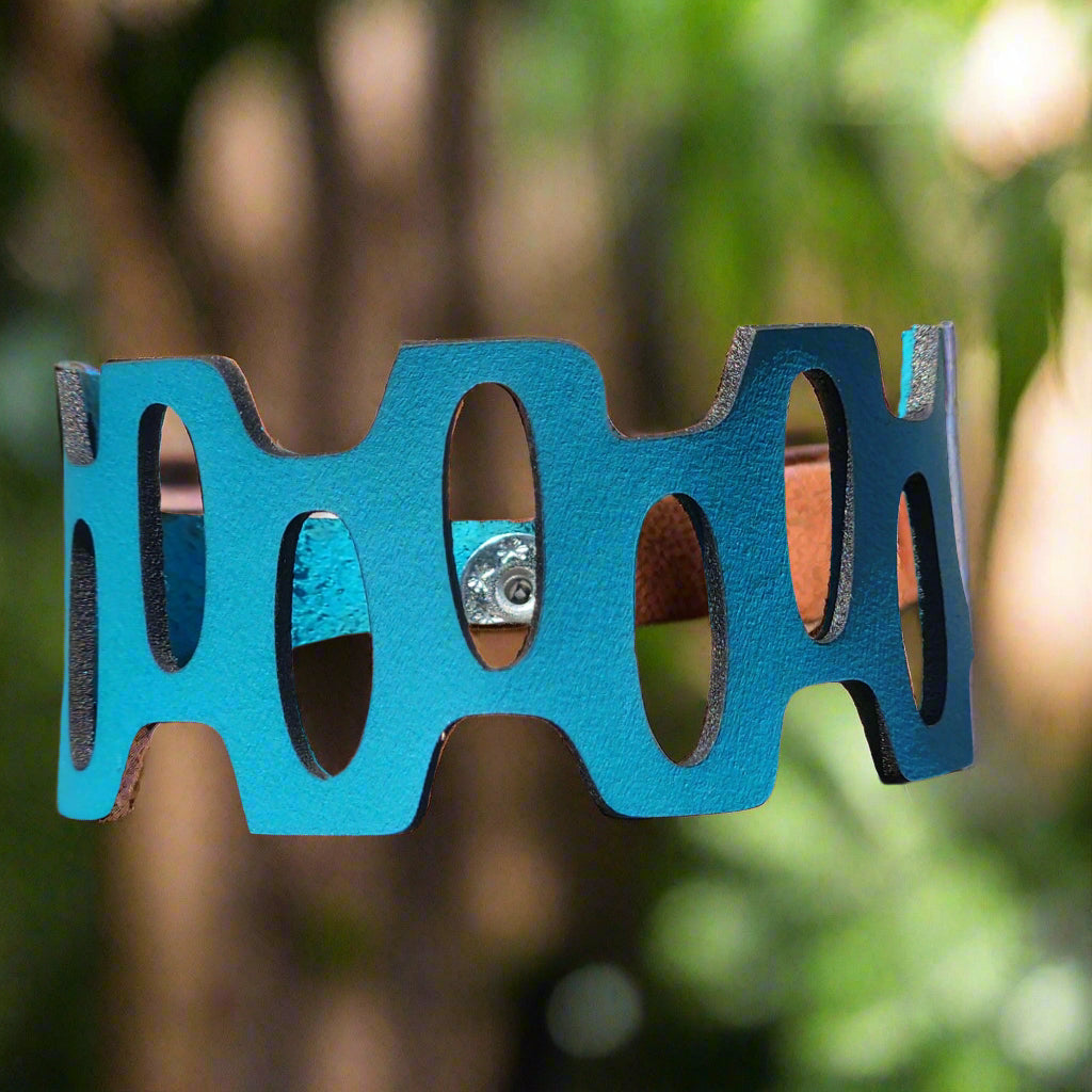 Leather cut out Cuff bracelets for women