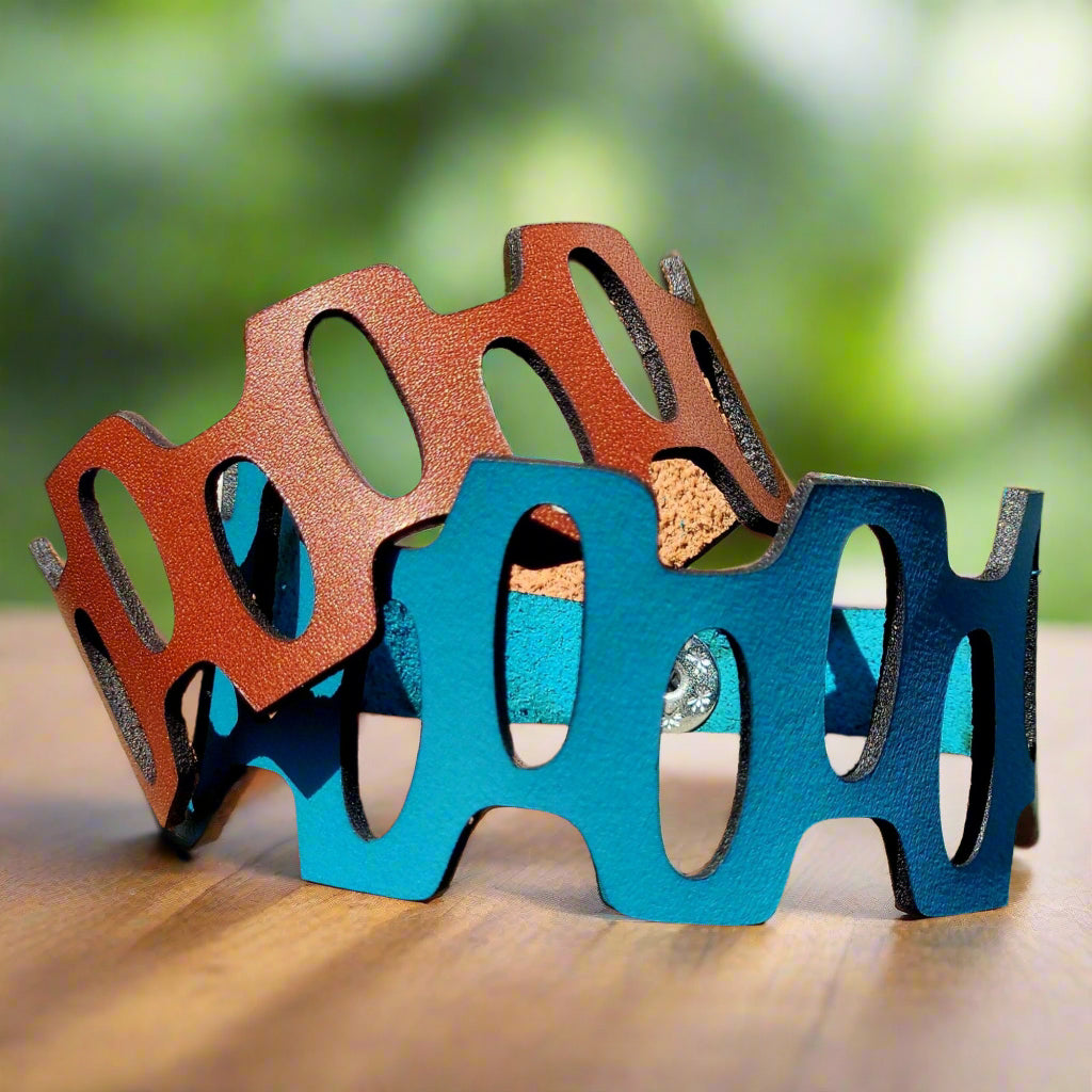 Leather cut out Cuff bracelets for women