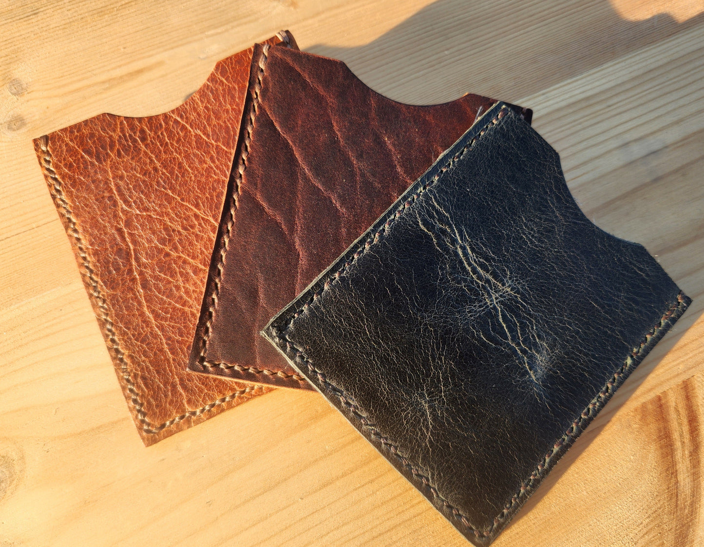 Leather Slim Wallet with engraved initials