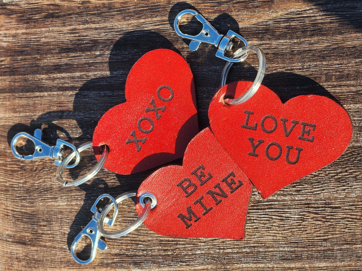 Heart Shaped Leather Key Ring - Custom Sweetheart keyring
