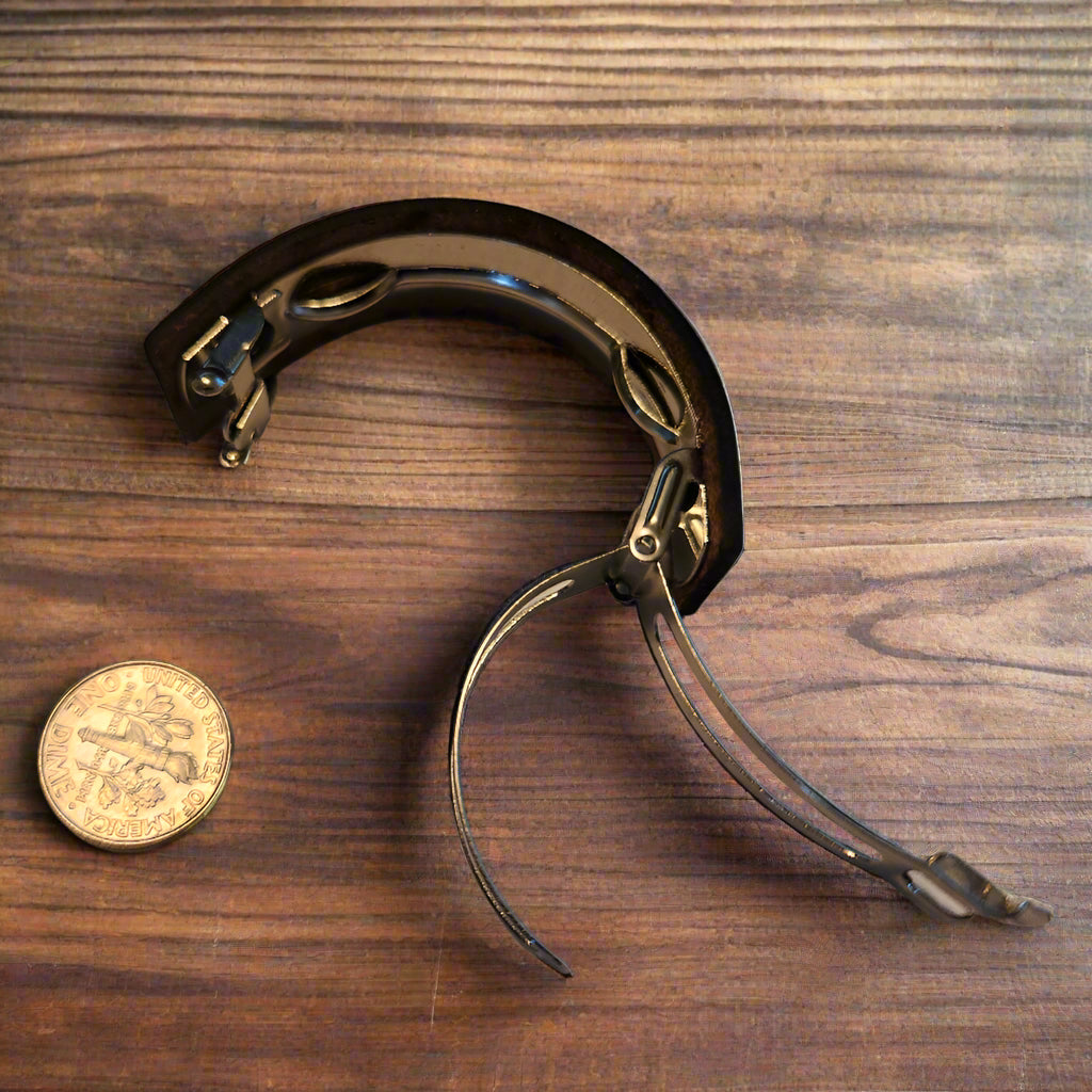 Leather Ponytail holder - Celtic knot ponytail barrette