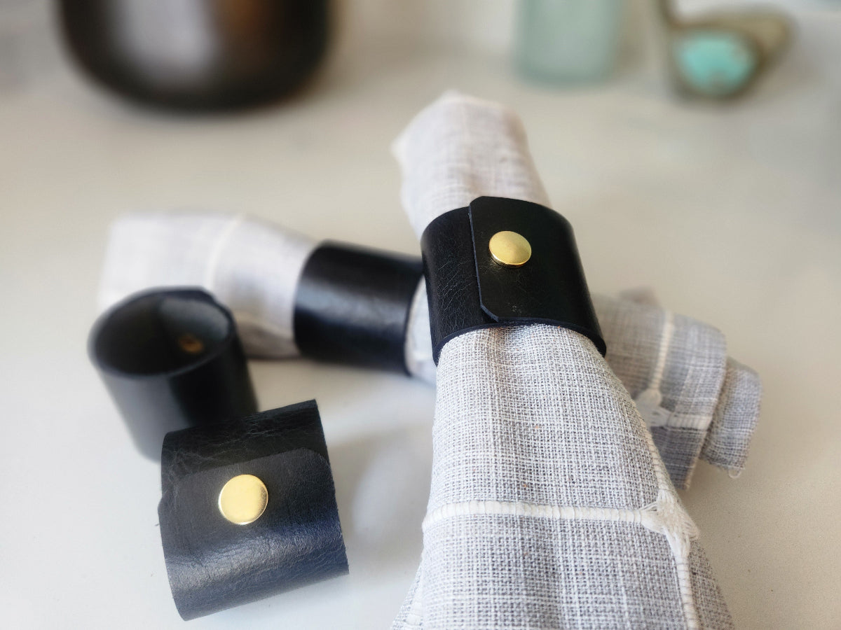 Leather Napkin Rings - USA Made leather