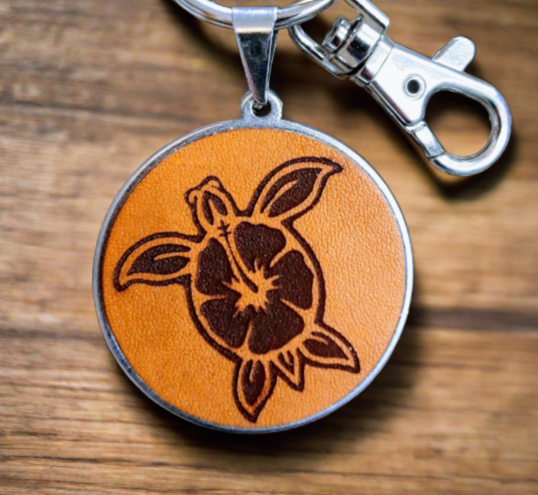 Sea Turtle leather Key chain