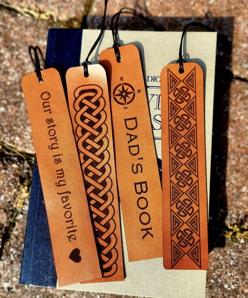 Celtic Knot 2 Leather bookmark - engraved bookmark