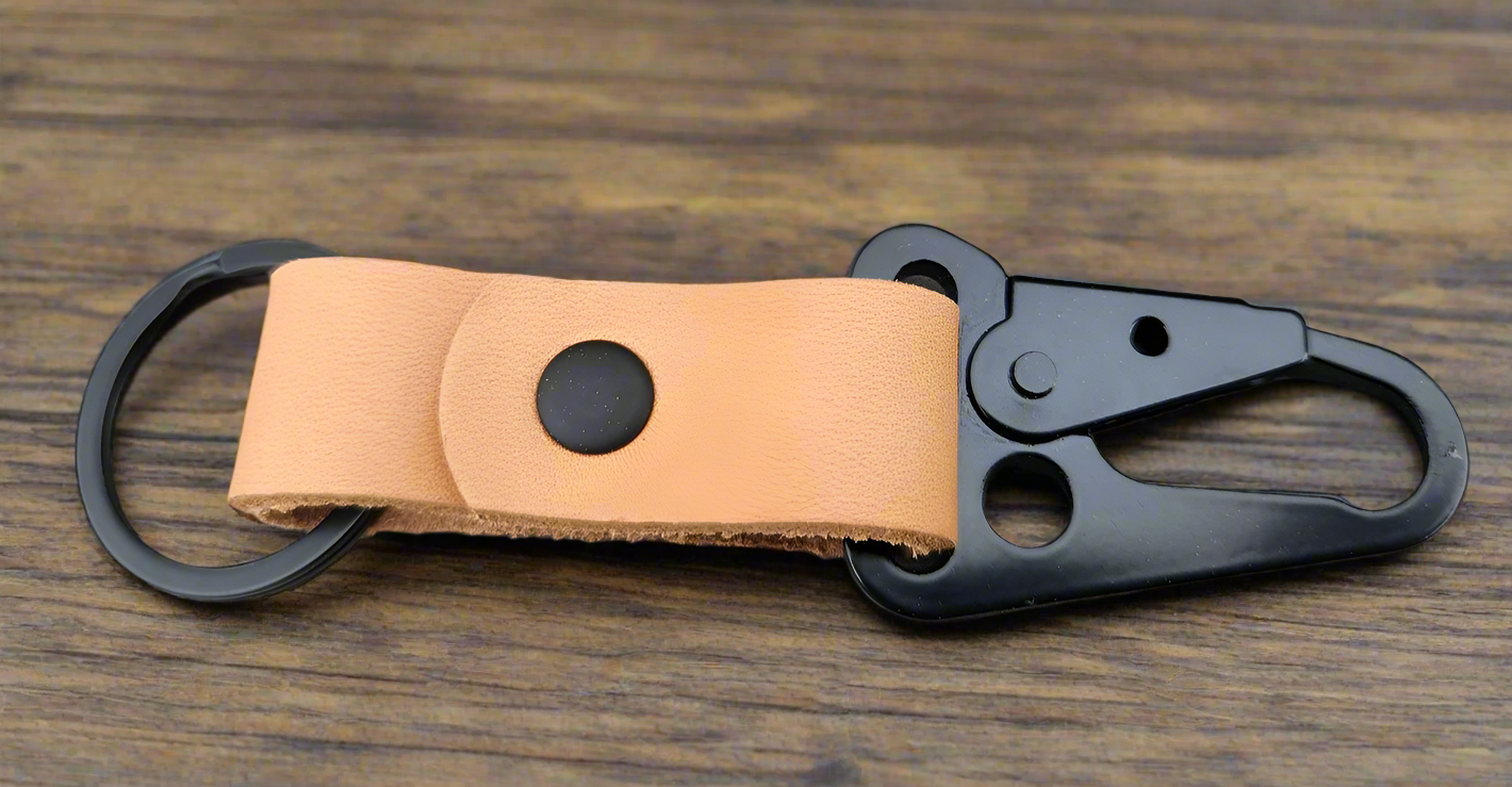Leather Tactical HK clip keychain - Military Style Key ring