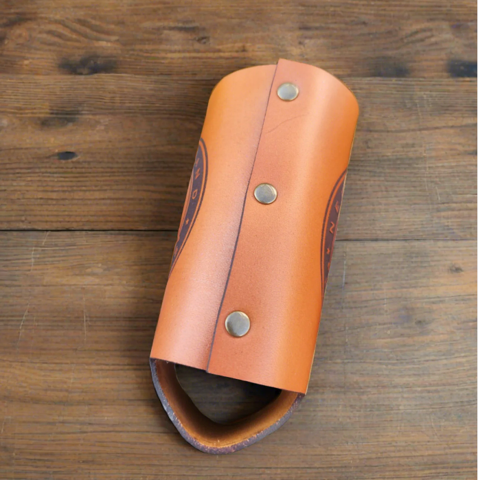 Celic Knot engraved Leather beverage cozie - beer can holder