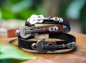 Guitar Leather bracelet slim style