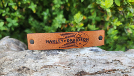 Harley davidson design leather barrette
