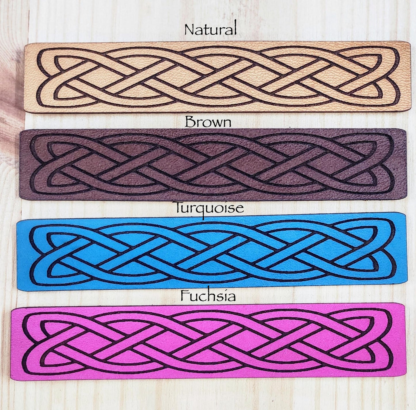 Leather Ponytail holder - Celtic knot ponytail barrette