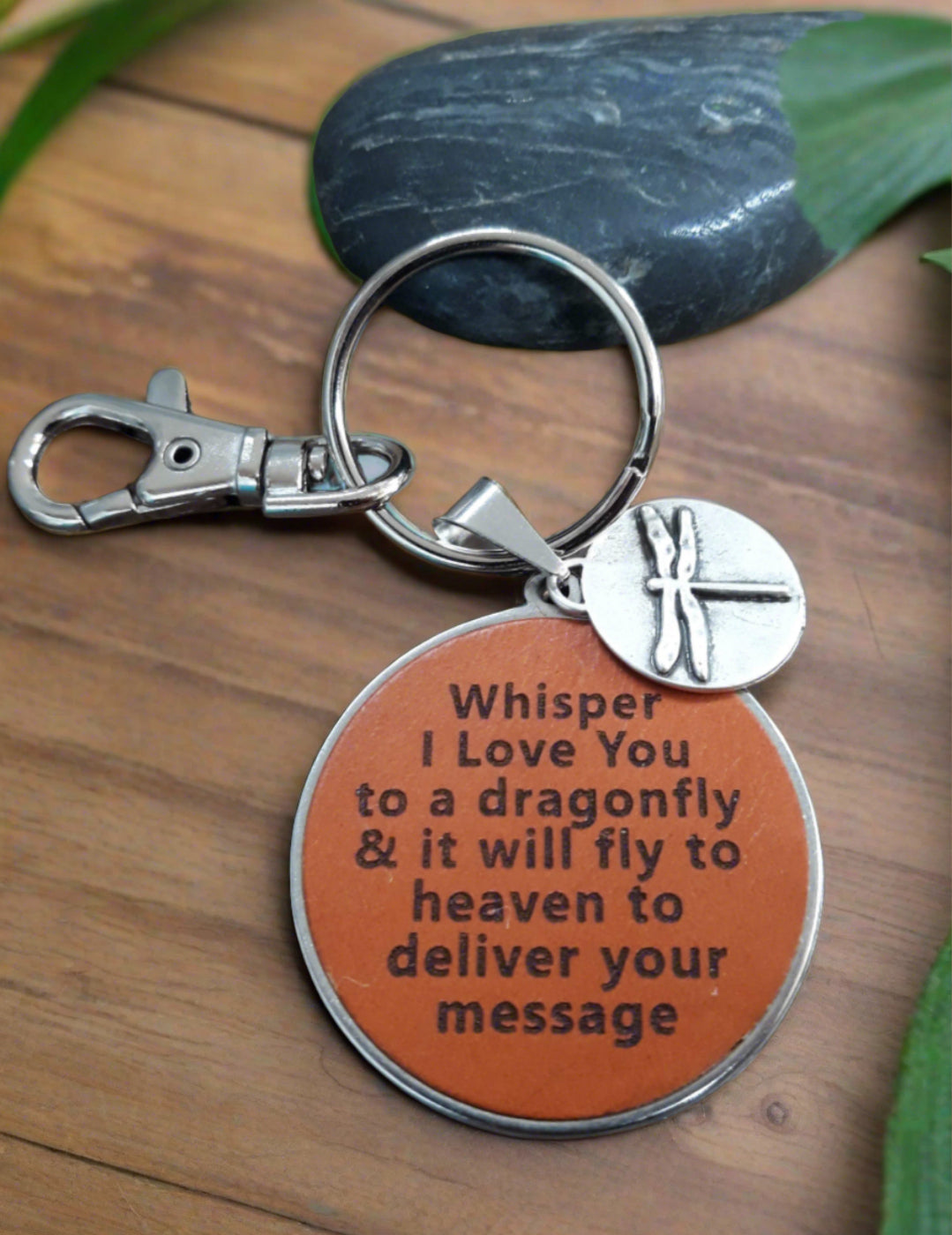 Dragon Fly Inspirational verse Key ring