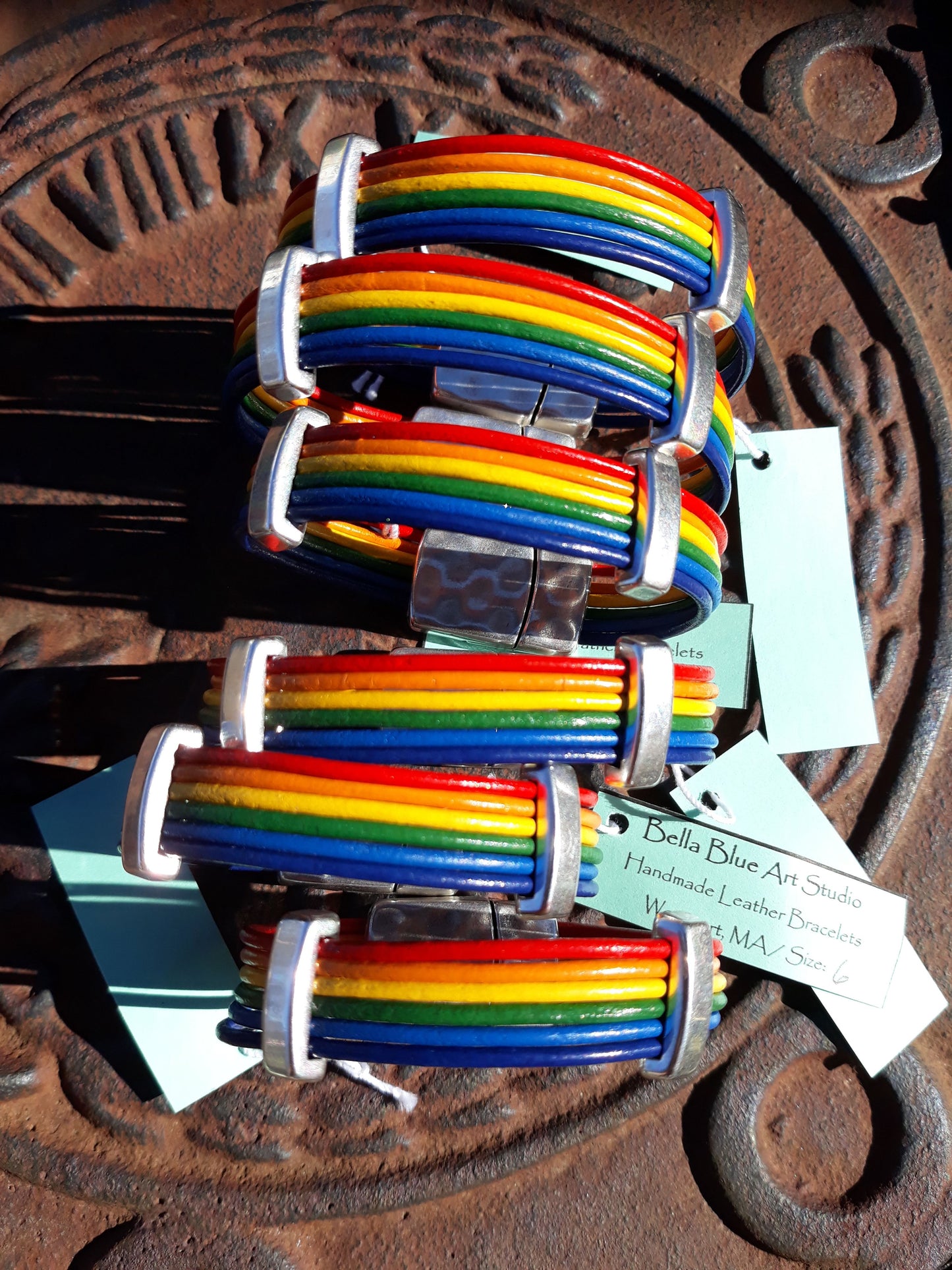 Rainbow Pride Leather Bracelet