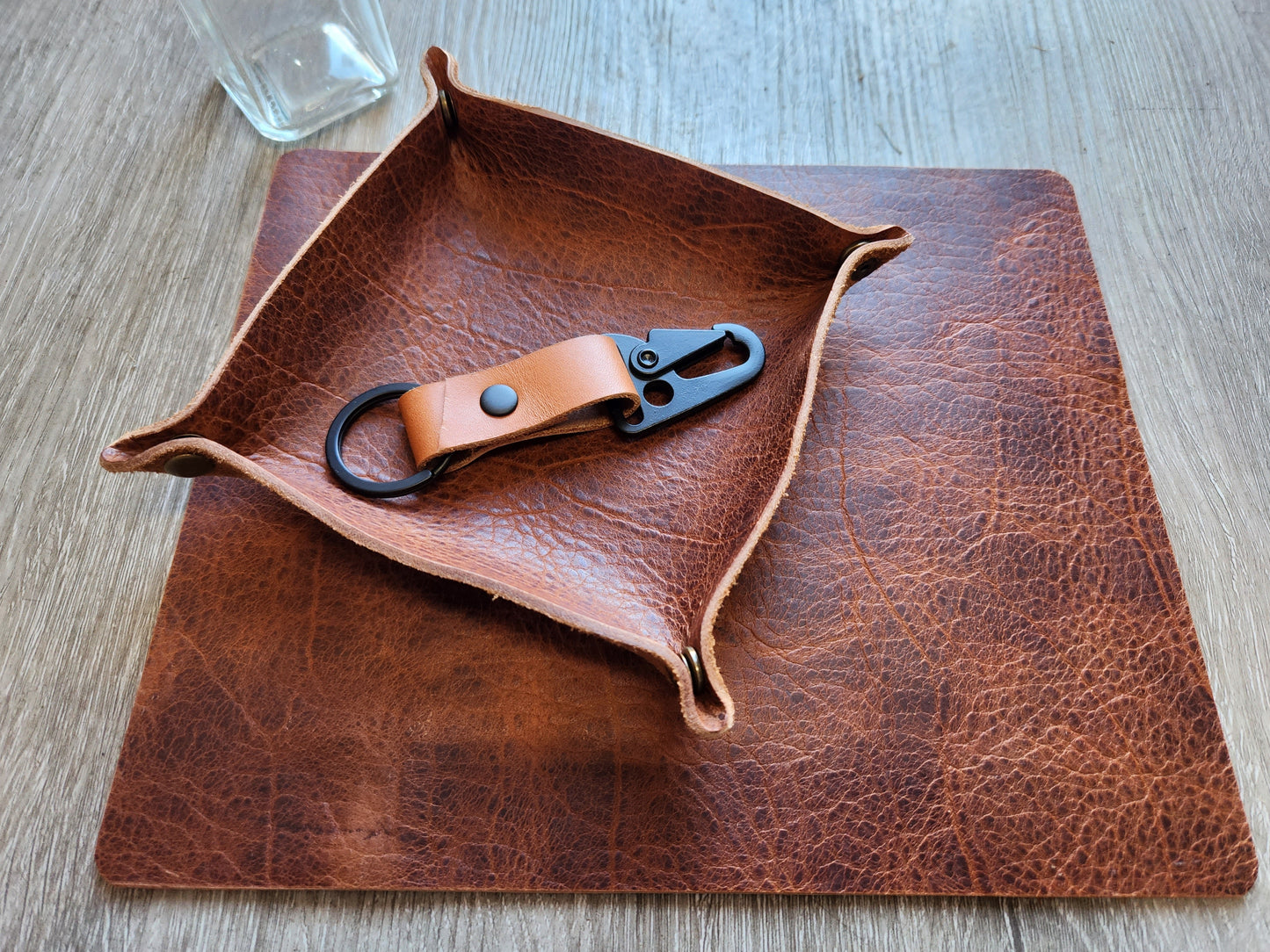 Personalized Leather catchall Tray - Personalized Valet tray