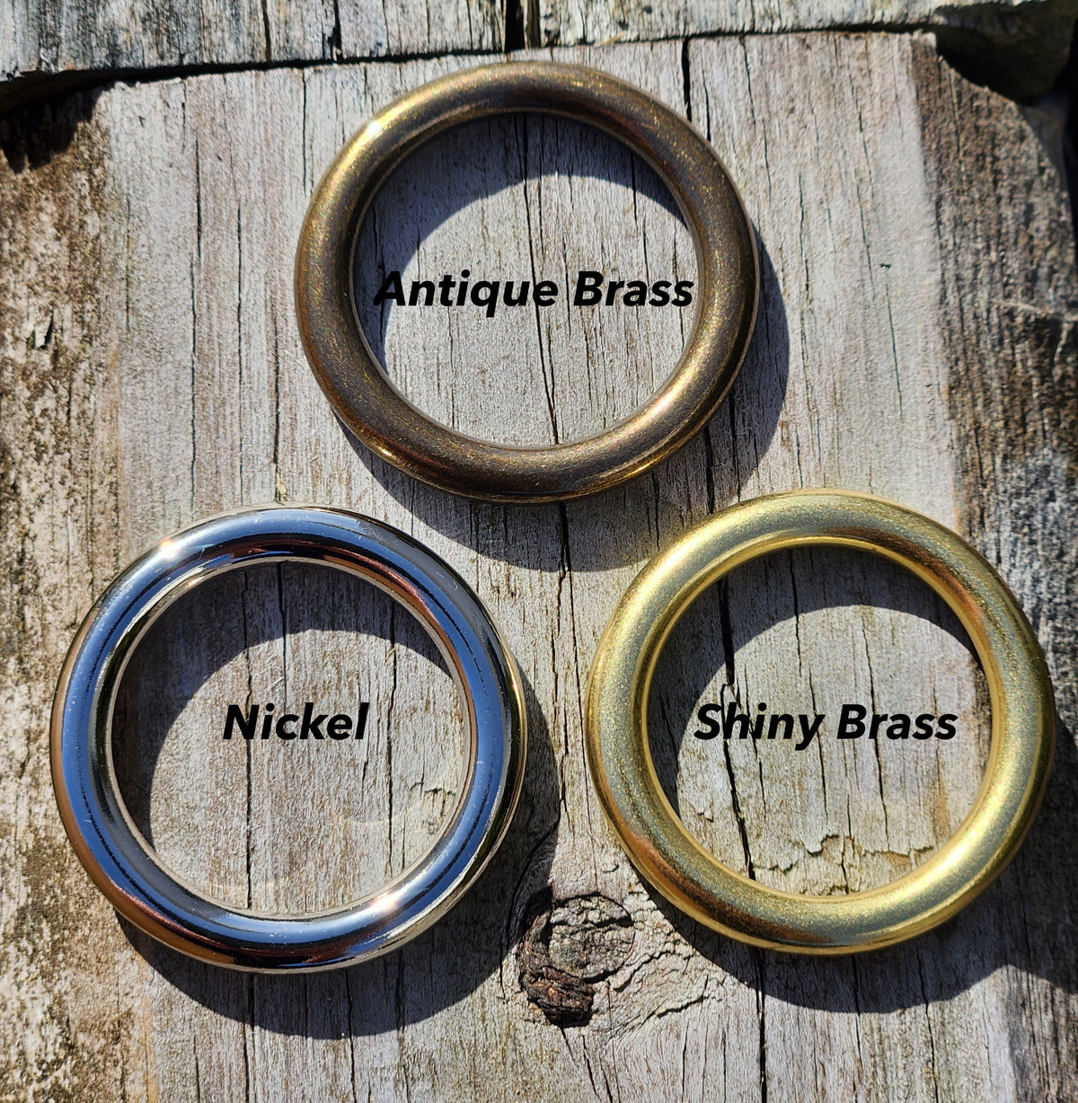 Brass Ring Leather vintage bracelet