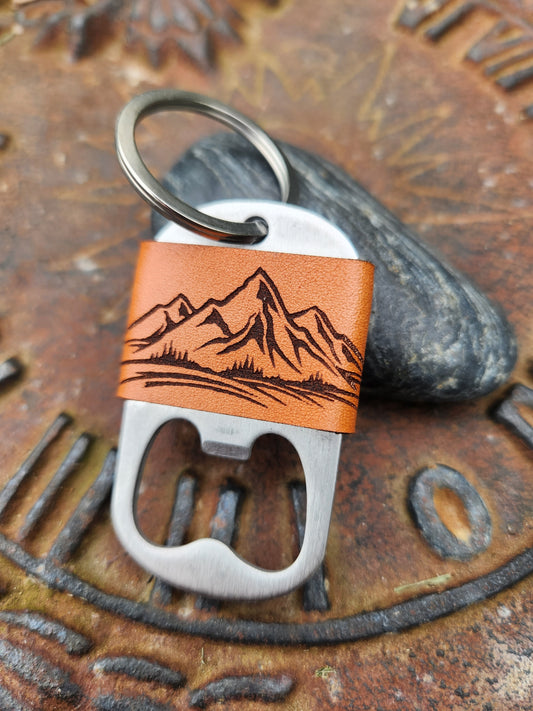 Mountain Range Bottle opener key ring