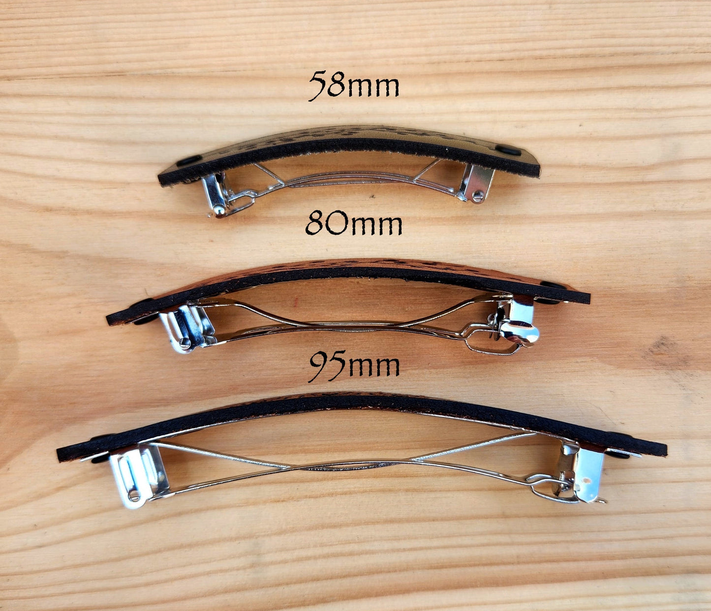 Dog Paws design leather barrette - engraved barrette