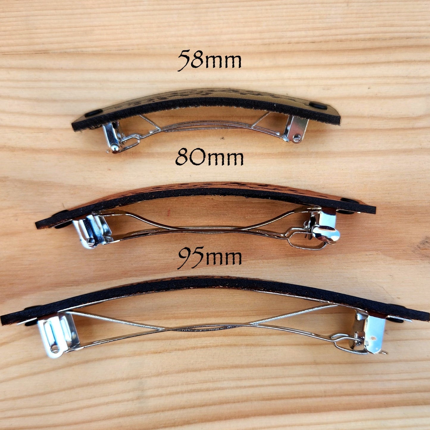Harley design leather barrette