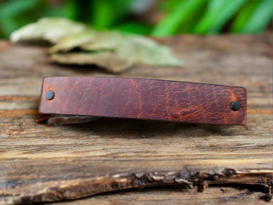 Leather Barrette - French Barrette