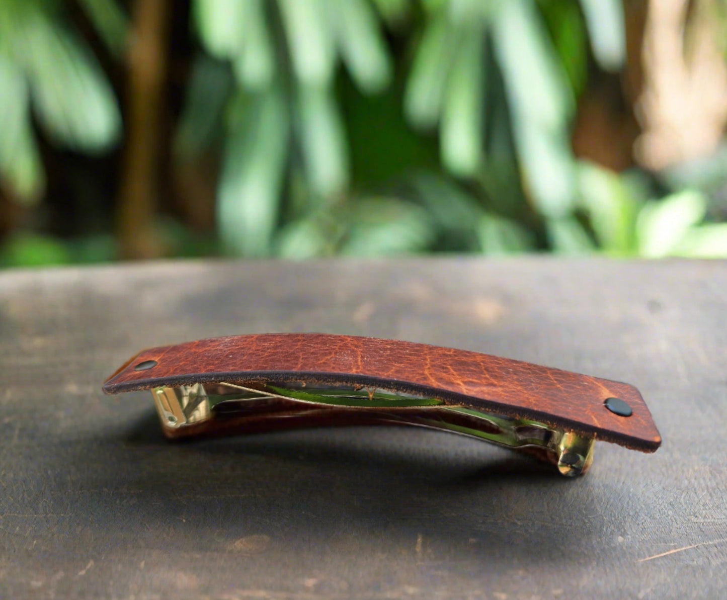 Leather Barrette - French Barrette