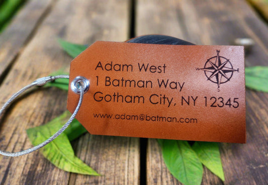 Name & Address Leather Luggage Tags