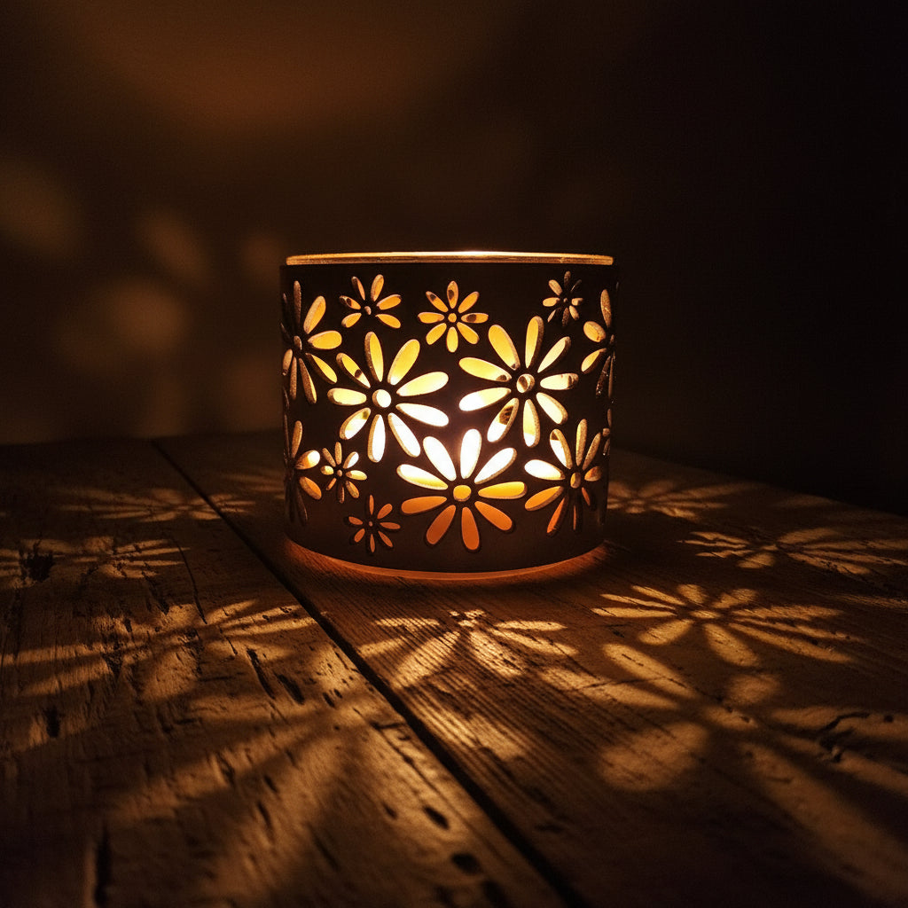 Daisies Leather Candle Wrap for B & BW 14-14.5OZ 3 wick candle