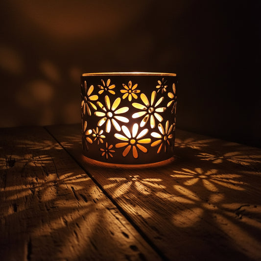 Daisies Leather Candle Wrap for B & BW 14-14.5OZ 3 wick candle