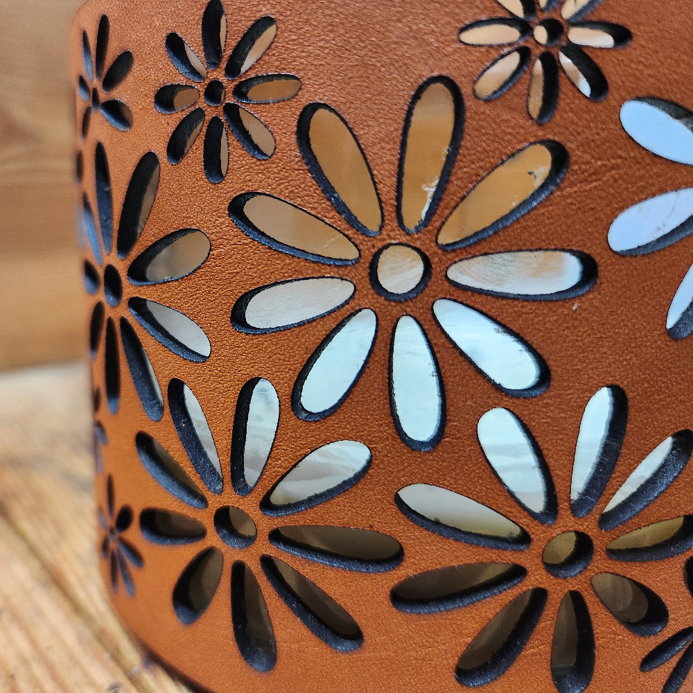 Daisies Leather Candle Wrap for B & BW 14-14.5OZ 3 wick candle